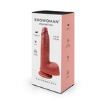 Телесный дилдо с мошонкой и присоской - 20 см. (Цвет: карамель (темно-бежевый))