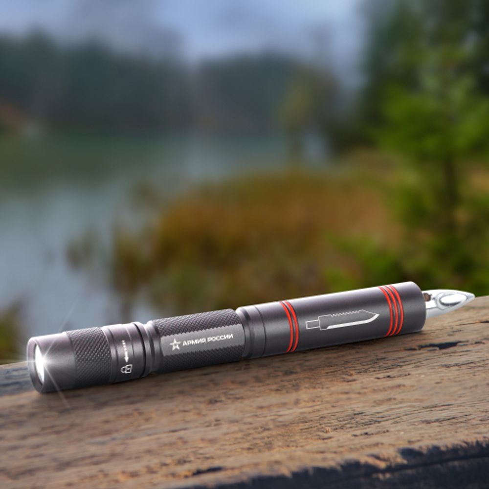 Светодиодный фонарь АРМИЯ РОССИИ MB-603 Кастет ручной на батарейках алюминиевый нож молоток | Универсальные  фонари