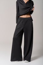 Брюки трикотажные wide leg черные