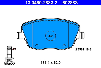 ATE - 13046028832-ATE - Brake Pad Set, disc brake