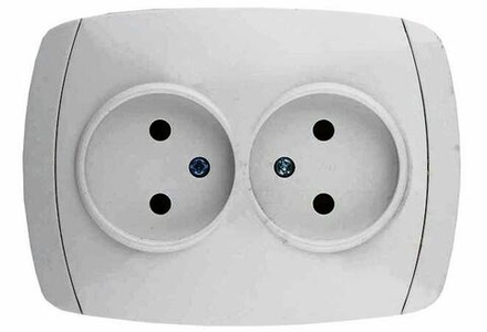 SV-54202-W Розетка СВЕТОЗАР CITY LIGHT двойная без заземления