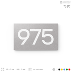 Номер на дверь 975, табличка на дверь для офиса, квартиры, кабинета, аудитории, склада, серая 120х70 мм, Айдентика Технолоджи