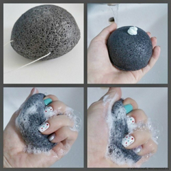 The Saem 100% Charcoal Jelly Cleansing Puff спонж конняку