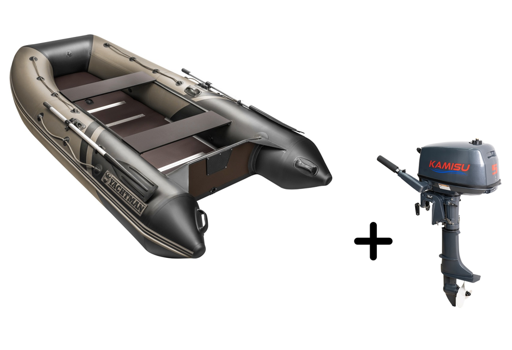 YACHTMAN-320 СК хаки-черный + KAMISU T 5 BMS (комплект лодка + мотор)