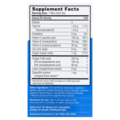Ocuvite, Для взрослых от 50 лет, 90 мини-капсул