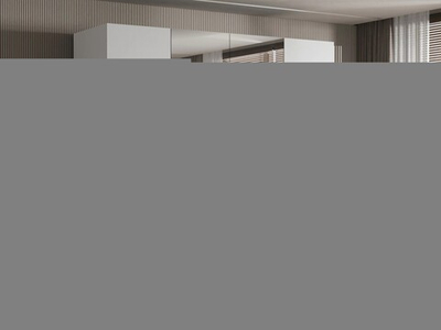 Распашной четырехсекционный шкаф Эмма (с 2 зеркалами и 2 ящиками) с золотыми ручками Белый снег 8685 BS  210*60*220