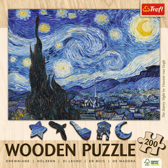 Pazl \ Puzzle \ Пазлы Puzzles - "200 Wooden Puzzles" - The Starry Night - Vincent van Gogh