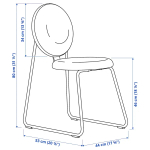 Стул - IKEA MÅNHULT/MANHULT, 80х44х53 см,серо-зеленый/черный, ИКЕА