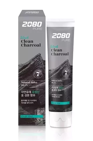 Отбеливающая зубная паста с углём KeraSys  - Dental clinic 2080 black clean charcoal, 120г