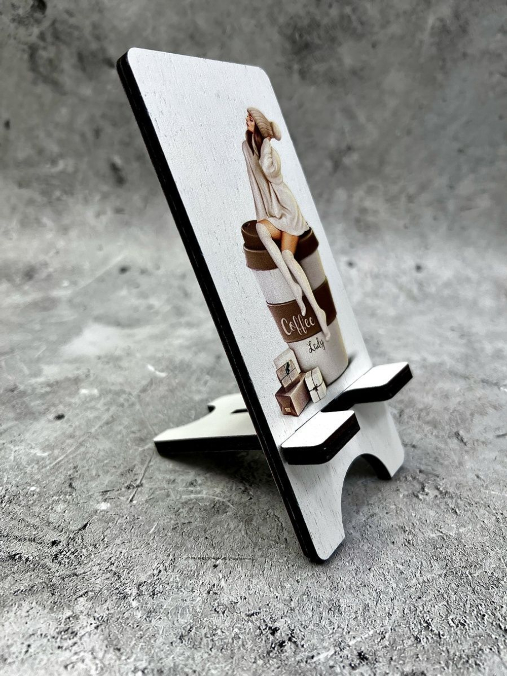 Подставка для телефона деревянная