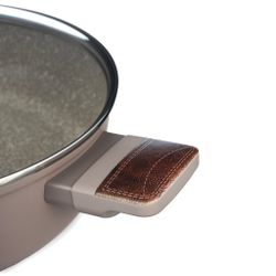 СОТЕЙНИК СО СТЕКЛ. КРЫШКОЙ И АНТИПРИГАРНЫМ ПОКРЫТИЕМ PFLUON MARBLE, 26*7,5 СМ