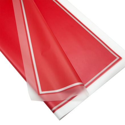 Упаковочная матовая пленка (0,6*0,6 м) Золотой квадрат, Красный, 20 шт.