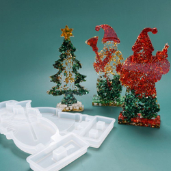 Силиконовый молд  «Снеговик  с подставкой»  (размер формы 20.0*7.0 см)