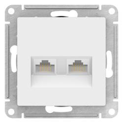 Schneider Electric AtlasDesign Розетка компьютерная 2 разъема RJ45, категория 5Е (белая)