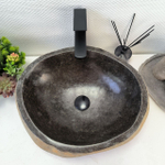 Раковина из речного камня RS-64128 (49*41*15) 0122