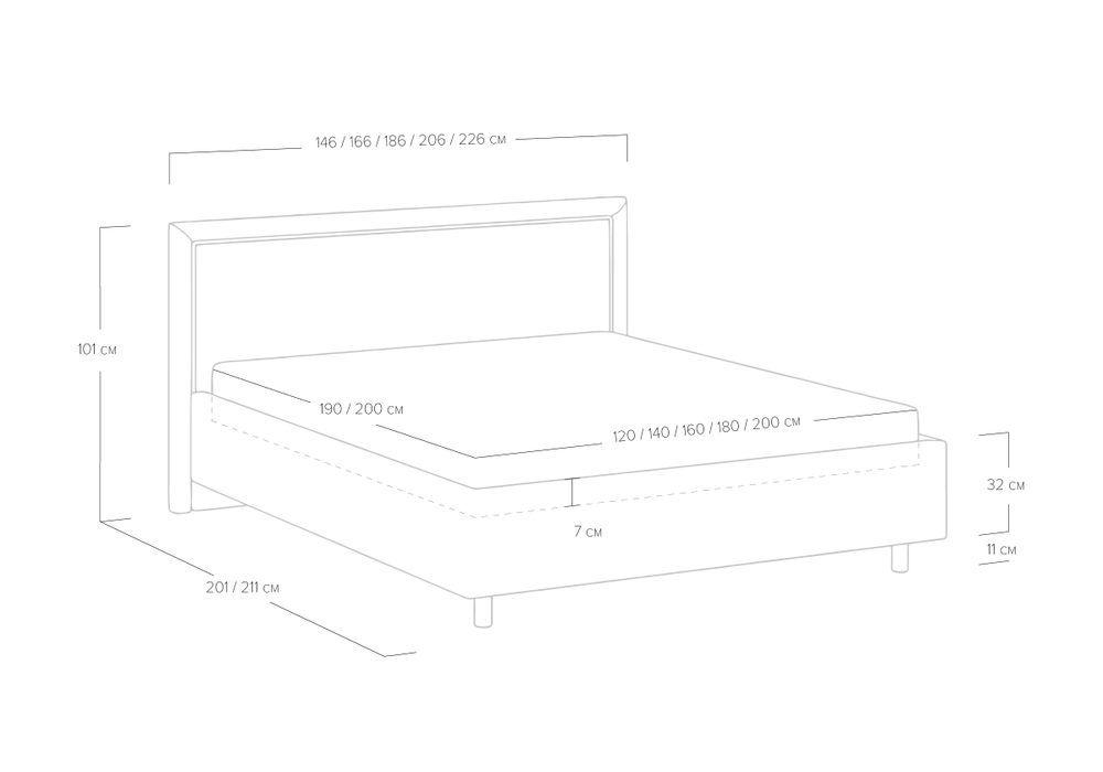 Кровать Bergamo (140x190)