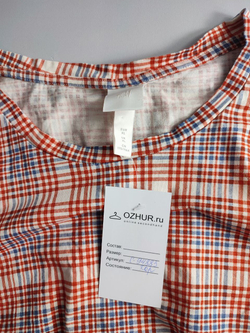 Футболка H&M из хлопка в клетку 50 размер