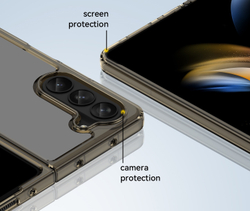 Усиленный двухкомпонентный чехол с рамками серого цвета для Samsung Galaxy Z Fold5, мягкий отклик кнопок
