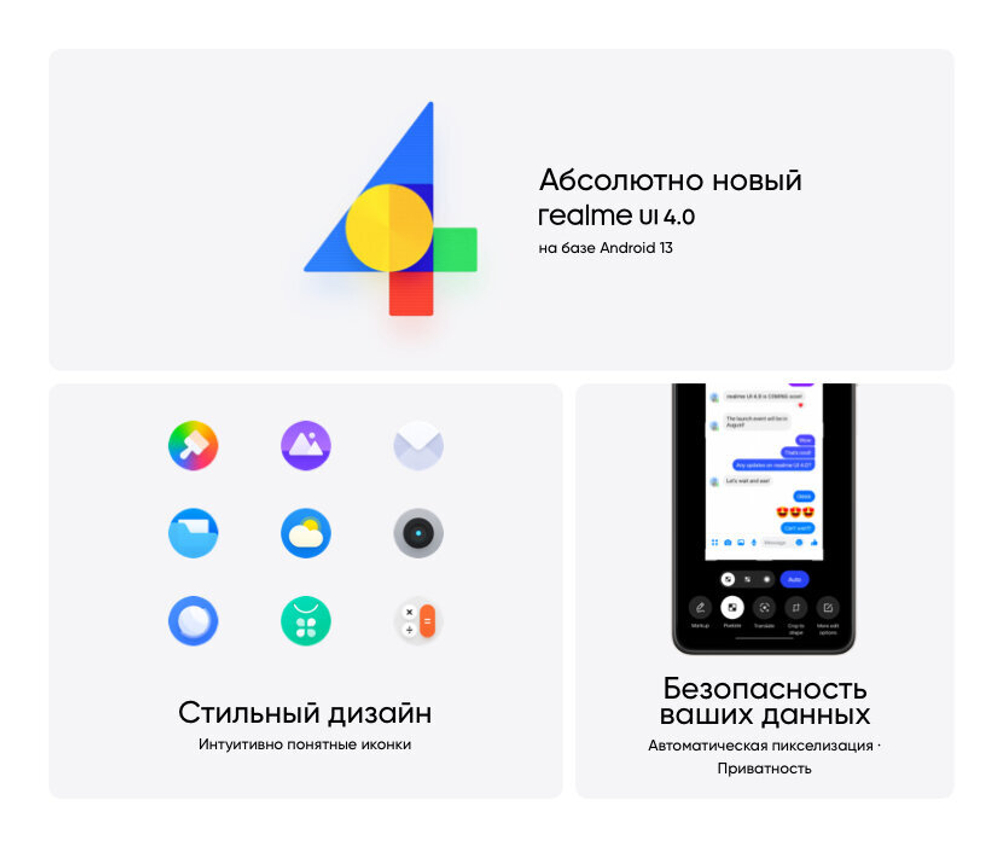 Смартфон realme C55 8/256 ГБ RU, Dual nano SIM, sunshower