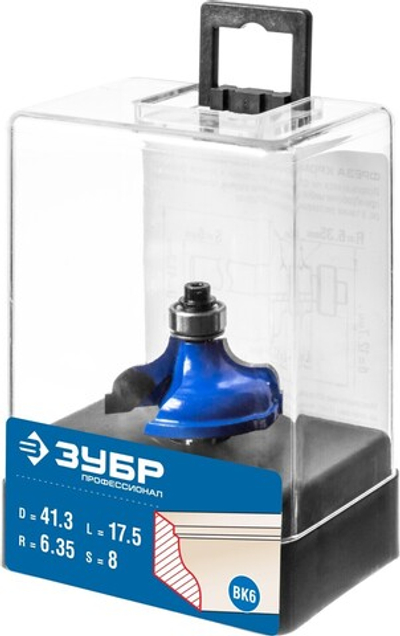 ЗУБР 41.3 x 18 мм, радиус 6.3 мм, фреза кромочная калевочная №5, Профессионал (28706-41.3)