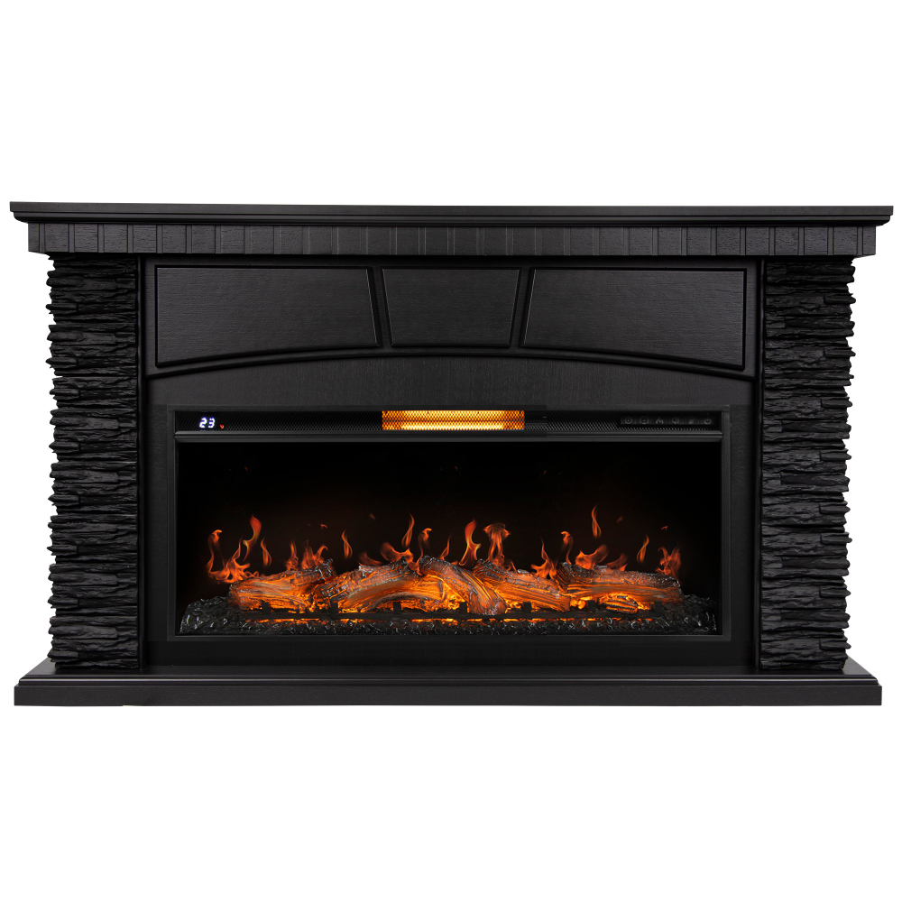 Каминокомплект: Очаг Royal Thermo Aurora RTFP/P-AR40LS, портал Porto 42/40/36 камень чер. шп. венге