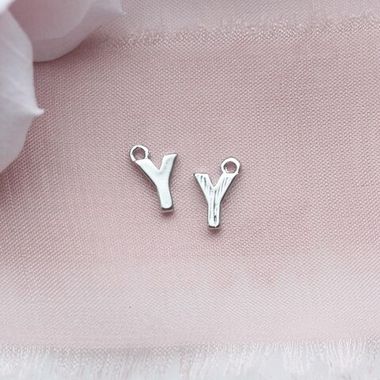 УЦЕНКА!!! Буква Y родий, 8 мм, 1 шт, У015