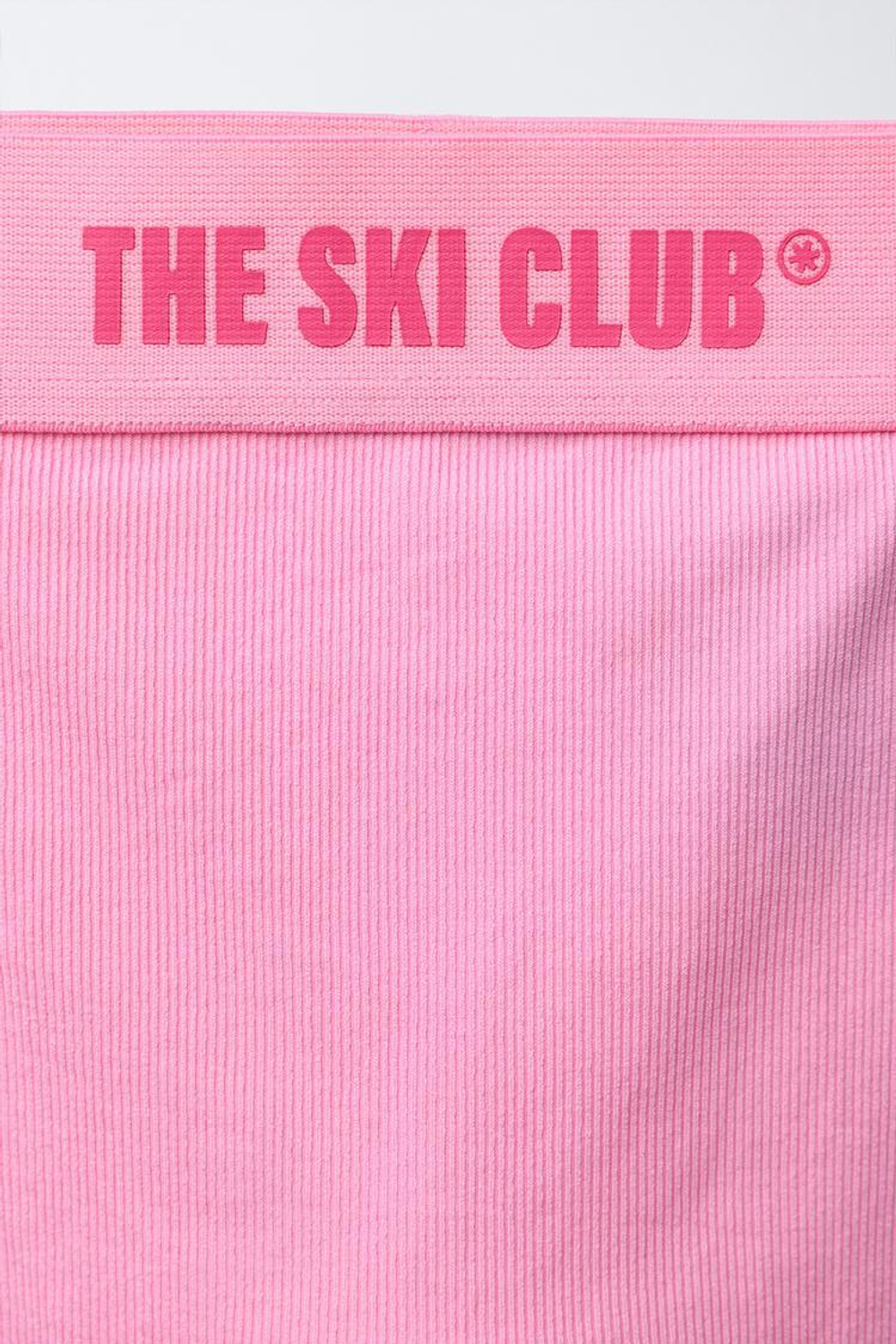 ZARA ТЕРМОЛЕГИНСЫ В РУБЧИК С РЕЛЬЕФНОЙ НАДПИСЬЮ, РОЗОВЫЙ