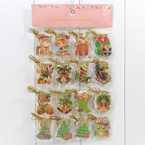 Открытка 6.4 х 5.8 см Набор 128 шт "Новогодняя"