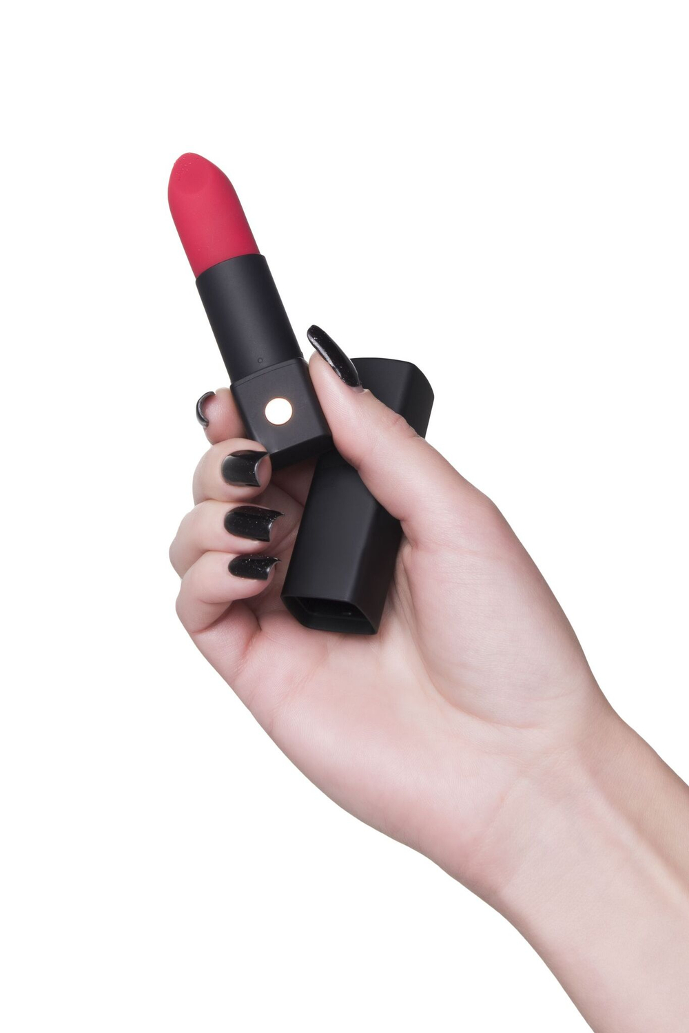 Мини-вибратор в форме помады Exomoon - 8,8 см. (Цвет: черный)