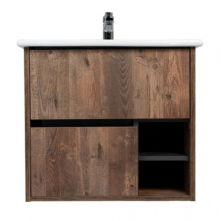 Тумба "Люксембург" Элина 75 с раковиной 2 ящика подвесная дерево