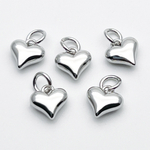 Подвеска Сердце, цвет серебро (родий), размер 8*8 мм, цена за 1 шт