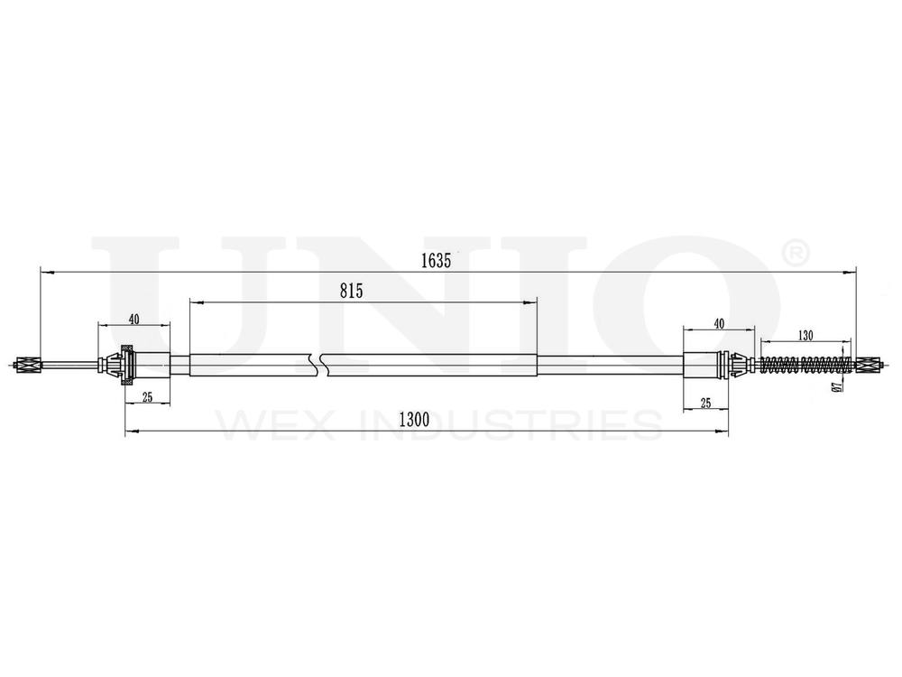 Трос стояночного тормоза UNIO CAB-60042