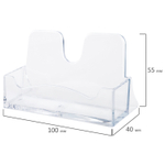 Подставка для визиток настольная BRAUBERG CLASSIC 40×100×55 мм, на 50 визиток, прозрачная, 6 штук в комплекте.