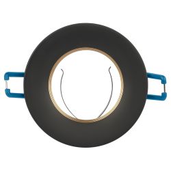 Встраиваемый светильник алюминиевый ЭРА KL107 BK/GD MR16 GU5.3 черный золото