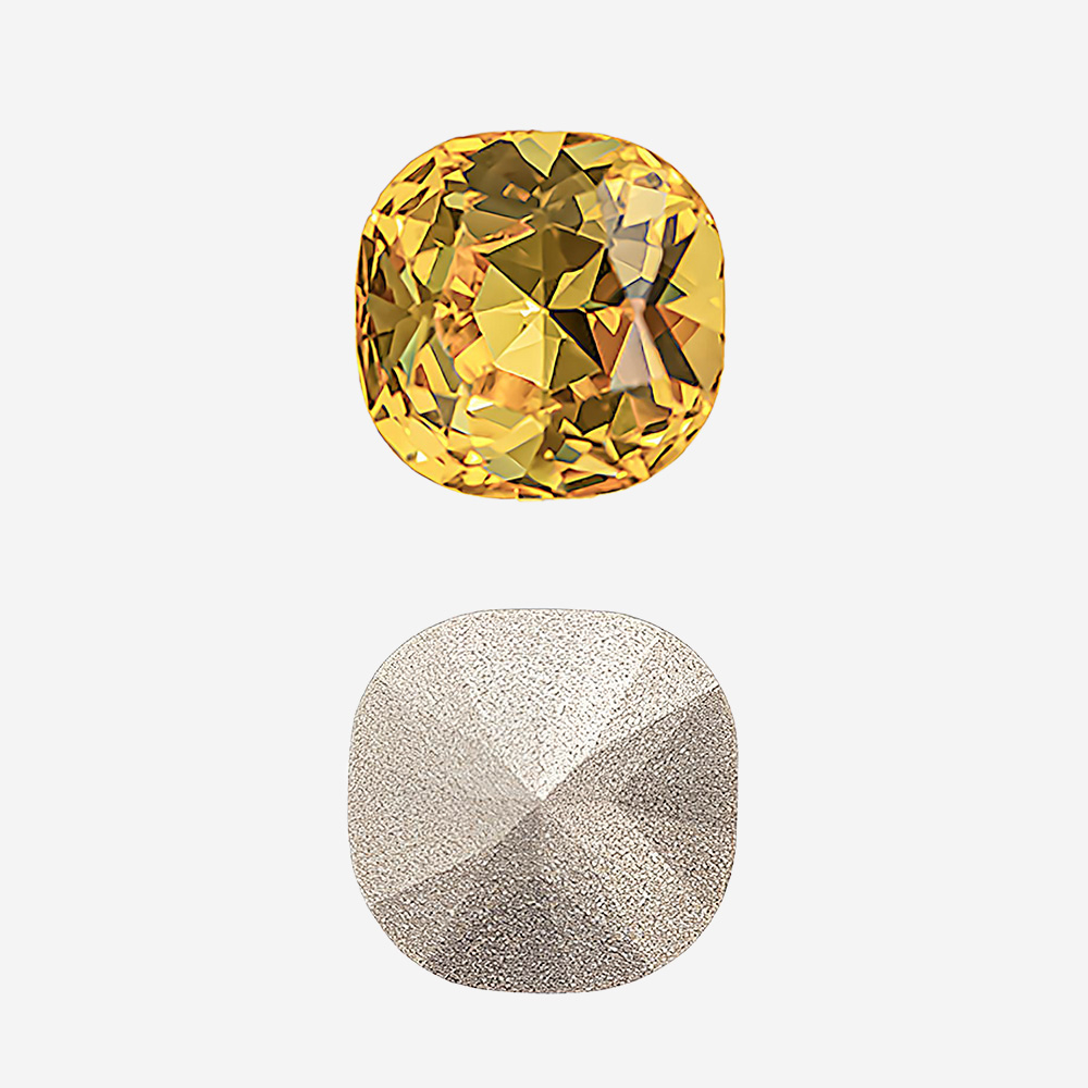 Кристалл Кушон (Сushion), оттенок "Светлый Топаз"/"Light Topaz", 12мм