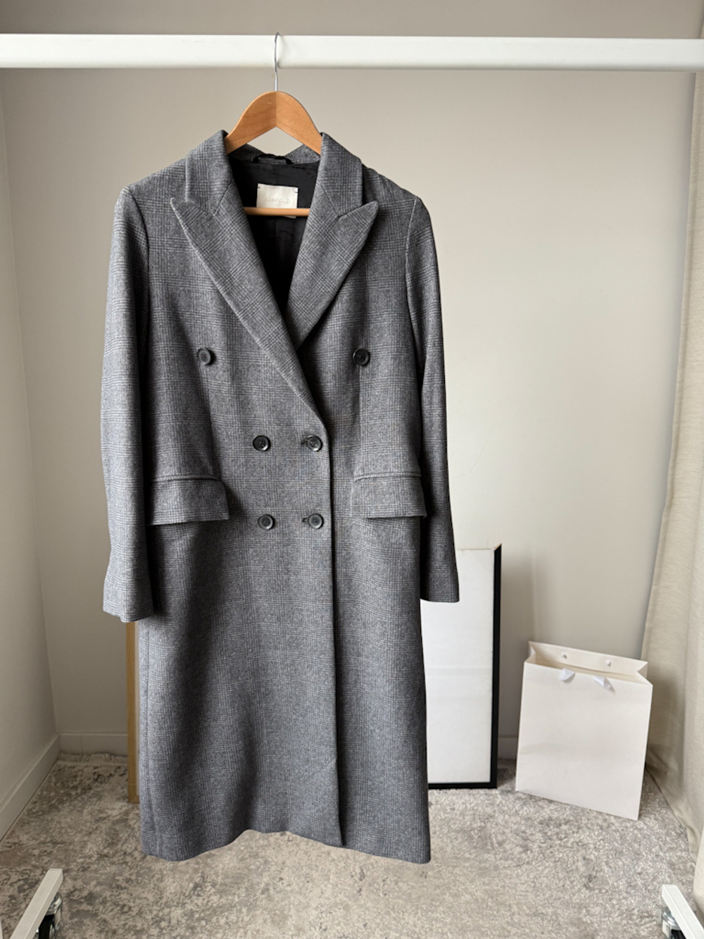 Пальто хлопковое в клетку Circolo, XS