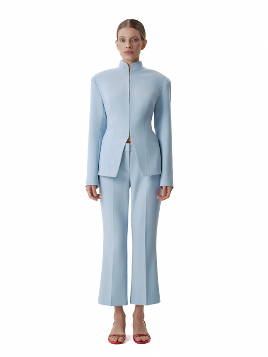 Жакет приталенный голубой