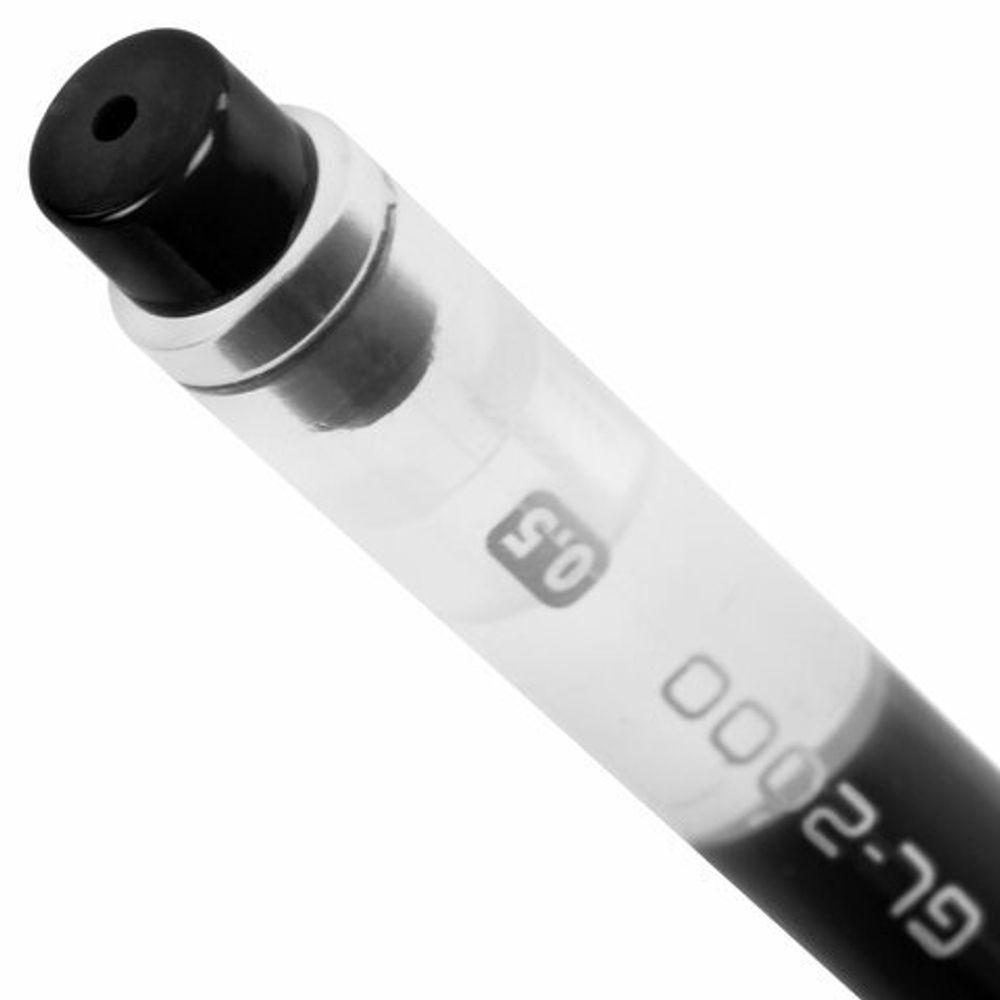 Ручка гелевая BRAUBERG "GL-2000", ЧЕРНАЯ, японские чернила, длина письма 2000 метров, линия письма 0,35 мм, 144217