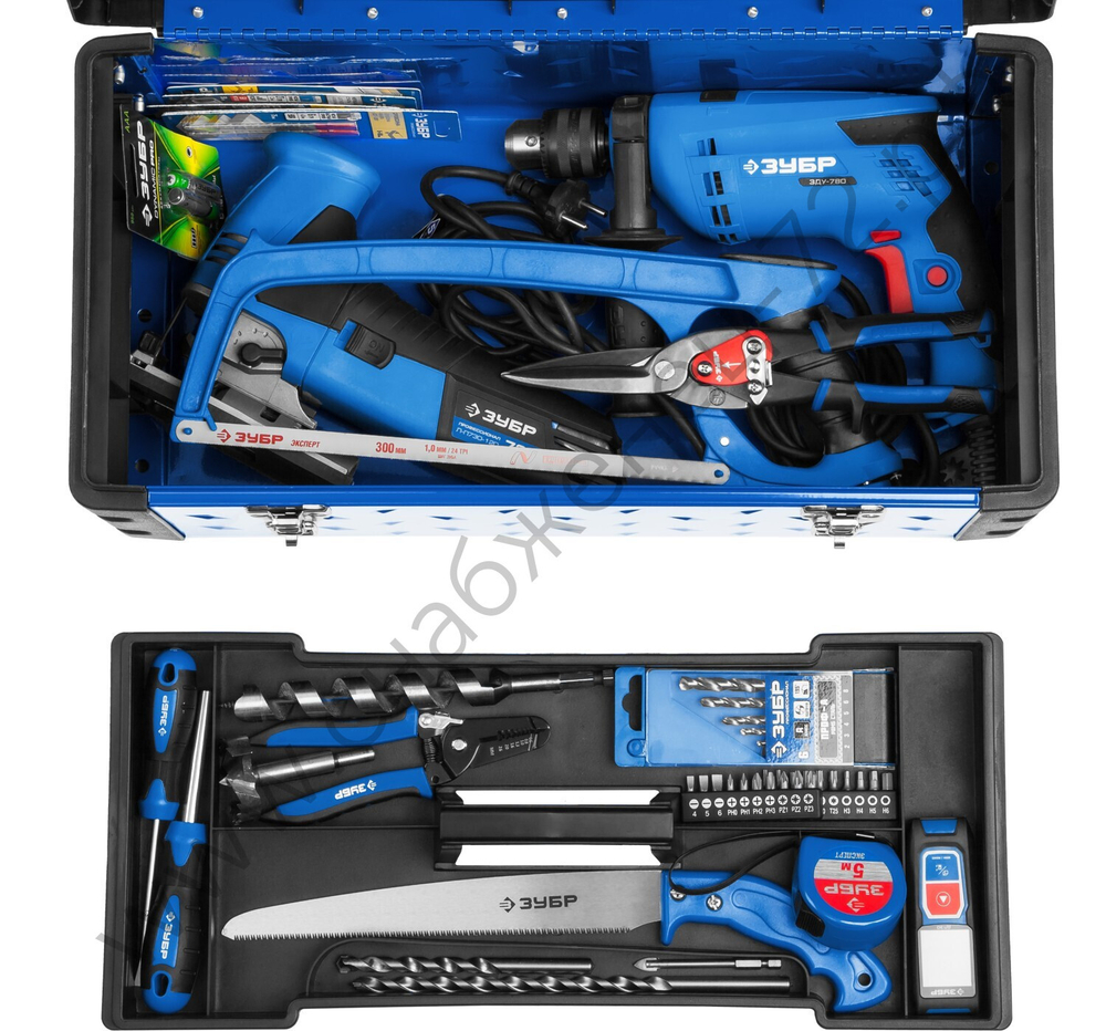 ЗУБР СПЕЦ-21, 530 x 270 x 240 мм, (21″), металлический ящик для инструментов, Профессионал (38155-21)