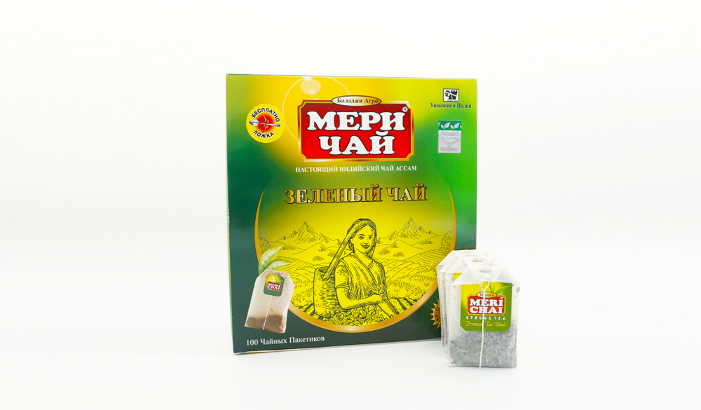 MERI CHAI (Мери Чай) зеленый с ложкой 100 пак.