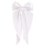 Заколка для волос баретте с бантом и широкими длинными хвостиками, белый, MONTE VITA, 457114
