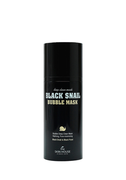 The Skin House Black Snail Bubble Mask Очищающая кислородная маска с секретом улитки и древесным углем