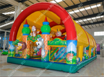 Коммерческий надувной батут "Зверята с крышей" 11*8*6 м