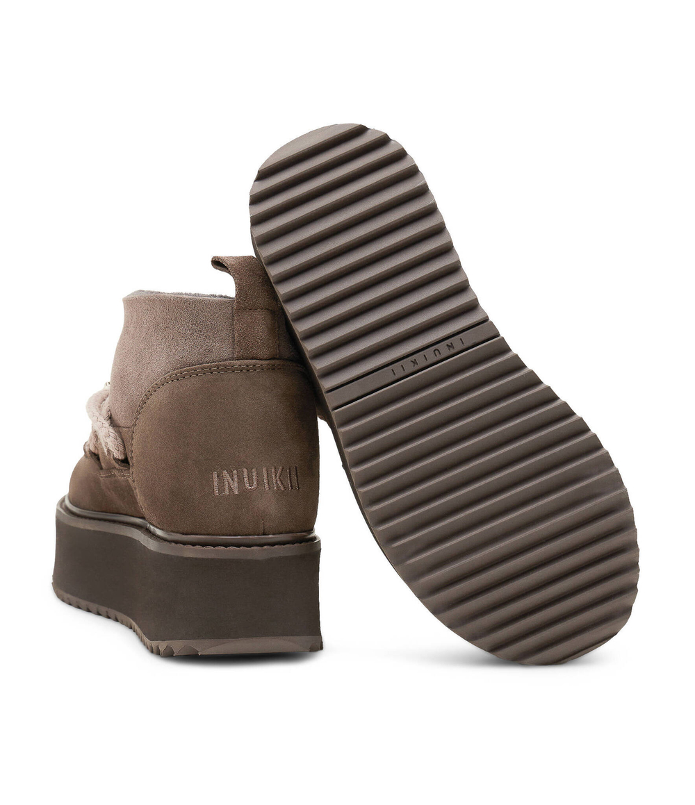 Кожаные угли classic low platform INUIKII - коричневый(75104-105)