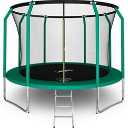 Батут arland премиум 12ft с внутренней страховочной сеткой и лестницей (dark green)