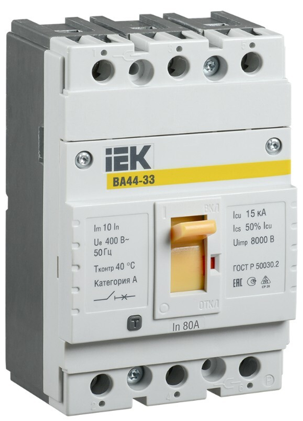 Автоматический выключатель в литом корпусе IEK SVA4410-3-0080