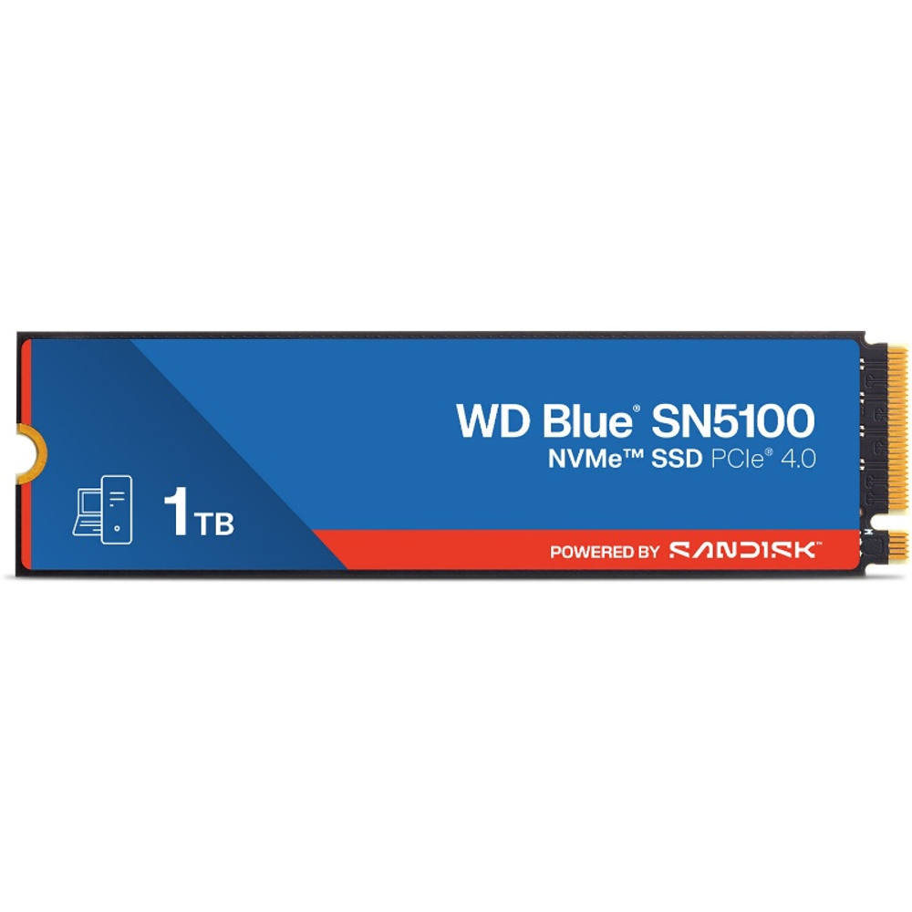 Твердотельный накопитель SSD 1TB WD Blue SN5100, NVMe, M.2 2280, PCI-E 4x4 [R/W - 7100/6700 MB/s]