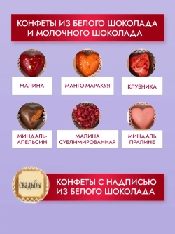 Конфеты С днем свадьбы шоколадные ручной работы
