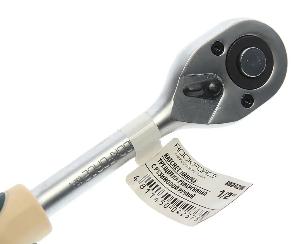 Трещотка RF-80242W реверсивная с резиновой ручкой 1/2"(L-255мм, 45зуб.) ROCKFORCE
