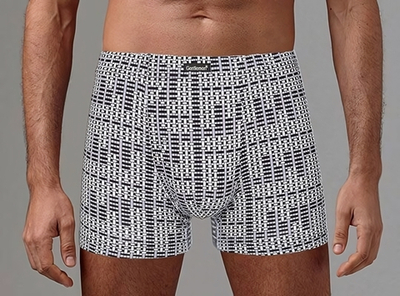 Мужские трусы-боксеры с принтом-рогожкой (Размер: XL) (Цвет: серый)